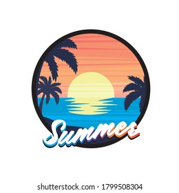 Summer logo template vector illustration