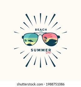 Summer logo template vector illustration