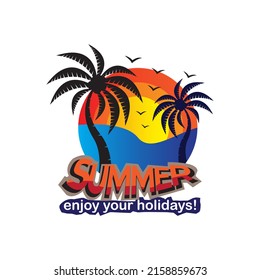 Summer logo template vector illustration