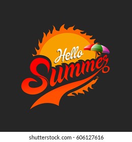 Summer logo, Summer time, enjoy your holidays,  vector illustration.