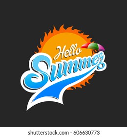 Summer logo, Summer time, enjoy your holidays, vector illustration.