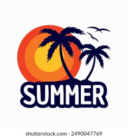 Summer logo vector with eps format file.