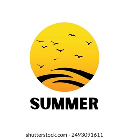 Summer logo vector with eps format file.