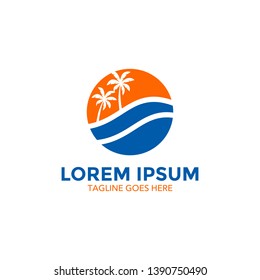 Summer logo vector, happy holiday