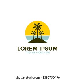 Summer logo vector, happy holiday