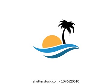 summer logo vector icon template