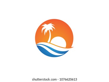 summer logo vector icon template