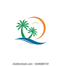 summer logo vector icon template design