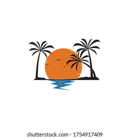 summer logo vector icon template