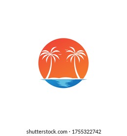 summer logo vector icon template