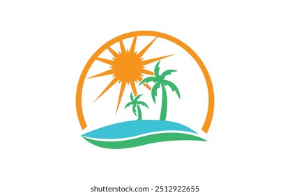 Summer logo vector icon template Design Leisure Travel Logo Template Tourism Emblem Leisure Center Icon 
