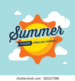 Summer logo vector illustration. Summer time, enjoy your holidays.