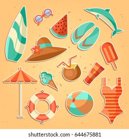 Summer logo vector illustration. Summer time, enjoy your holidays.