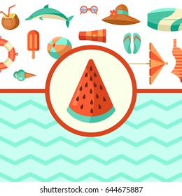 Summer logo vector illustration. Summer time, enjoy your holidays.