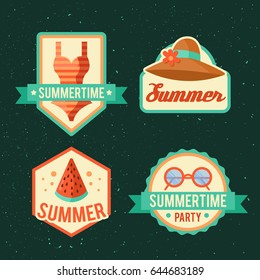 Summer logo vector illustration. Summer time, enjoy your holidays.