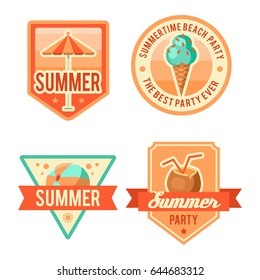Summer logo vector illustration. Summer time, enjoy your holidays.
