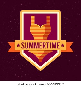 Summer logo vector illustration. Summer time, enjoy your holidays.