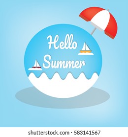 Summer logo vector illustration.Hello summer.