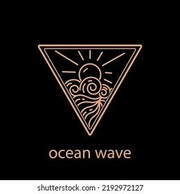 summer logo water wave sun holiday line art style design Logo can be used for icon  brand  identity  symbol  sea  ocean  water  waves  sunset  sunny   elements