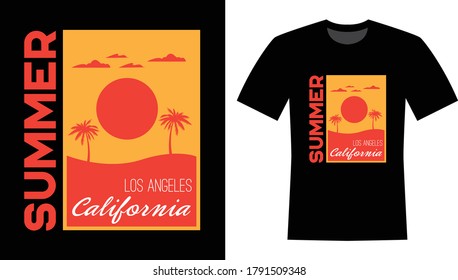 Summer Los Angeles California text -T-shirt Design