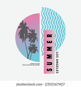 Summer los angeles Tipografía de ilustración para camisetas, afiches, logotipos, pegatinas o prendas de vestir