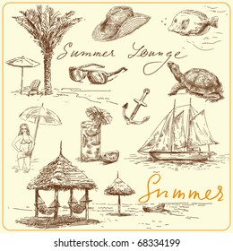 summer lounge - own hand drawn set