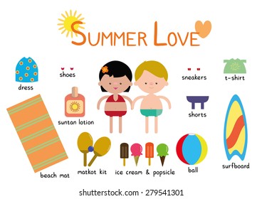 Summer Love Couple Vector