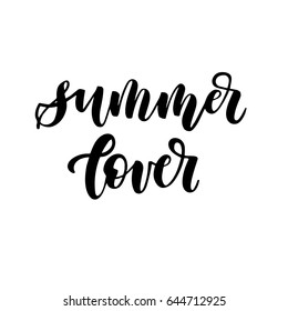 Summer lover. Creative and unique lettering for the hot summer season. Vector illustration. For cards, posters, banners.