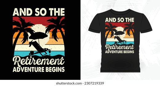 Summer Lover Funny Retirement Pension Retired Retro Vintage Retirement T-shirt Design