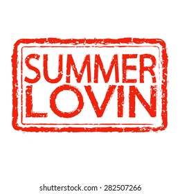 SUMMER LOVIN stamp text design