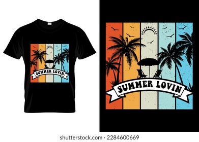 Summer lovin Summer t-shirt design. Best for fashion graphics, t-shirt Pro Vector