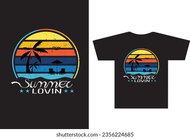 Summer Lovin Unique typography summer t-shirt design template for man, women and others.