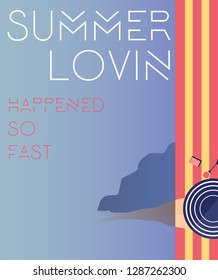 Summer lovin vector quote. Woman's day. Slogan for romantic type. Flat design for flyer, card, invitation, poster, banner. Vector illustration.