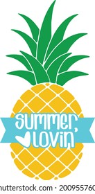 Summer Loving with Pineapple clipart