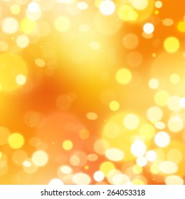 Summer magical background with blurred bokeh lights and place for text. Vector illustration.