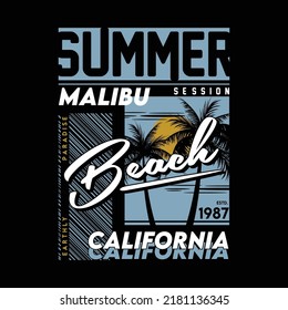 summer, malibu beach, california, on beach theme graphics design, surfing typography, t shirt vectors, adventure