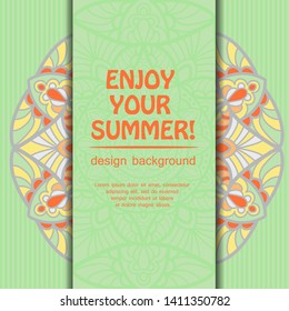 Summer mandala design. Ethnic background.
