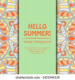 Summer mandala design. Ethnic background.