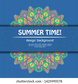 Summer mandala design. Ethnic background.