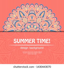 Summer mandala design. Ethnic background.