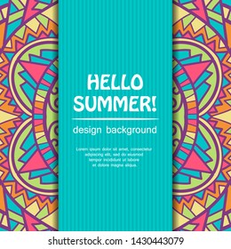 Summer mandala design. Ethnic background.