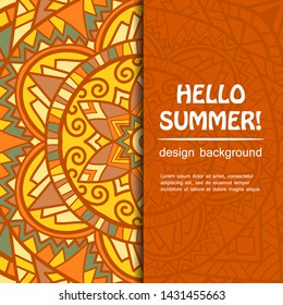 Summer mandala design. Ethnic background.