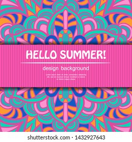 Summer mandala design. Ethnic background.