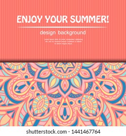 Summer mandala design. Ethnic background.