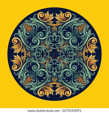 Summer Mandala Vintage Ornaments Vector illustrations for your work Logo, mascot merchandise t-shirt, stickers and Label designs, poster, greeting cards advertising business company or brands.