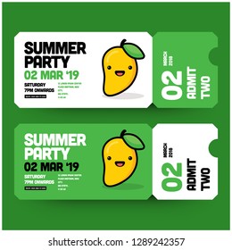 Summer Mango Party Invitation Design with Where and When Details