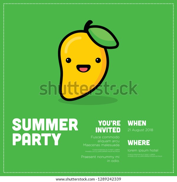Summer Mango Party Invitation Design Where Stock Vector (Royalty Free