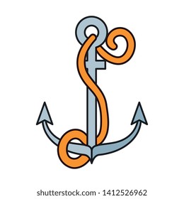 summer marine anchor isolated icon