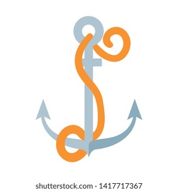 summer marine anchor isolated icon