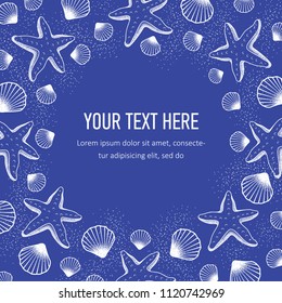 Summer marine square template banner